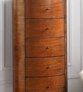 Walnut Finish 1Pc Chest Of Five Drawers Marble Top Ball Bearing Glides Bedroom Furniture Walnut Bedroom Wood