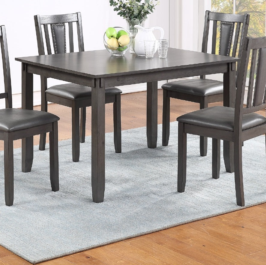 Grey Finish Dinette 5Pc Set Kitchen Breakfast Dining Table W Wooden Top Upholstered Cushion Chairs Dining Room Furniture Gray Wood Dining Room Solid Wood Rubberwood Rectangular Dining Table With Chair Wood Wood Grey Mix Seats 4 48 Inches Modern 4 Leg