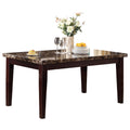 Espresso Finish Casual 1Pc Dining Table Faux Marble Top Transitional Dining Room Furniture Espresso Dining Room Transitional Wood