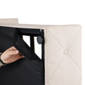 Full Size Upholstered Platform Bed With A Hydraulic Storage System Beige Beige Upholstered