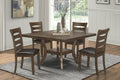 Transitional Brown Finish Dining Table With Lower Display Shelf And Extension Leaf Mindy Veneer Wood Dining Room Furniture Brown Dining Room Wood