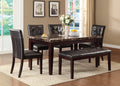 Espresso Finish Casual 1Pc Dining Table Faux Marble Top Transitional Dining Room Furniture Espresso Dining Room Transitional Wood