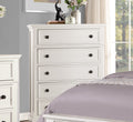 Casual White Finish 1Pc Chest Of Drawers Antique Bronze Tone Knobs Bun Feet Bedroom Furniture White Bedroom Wood