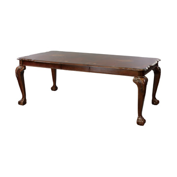 Elegant Design Dark Cherry Finish Dining Table With Removable Extension Leaf Cherry Veneer Wood Dining Furniture Brown Mix Dining Room Traditional Wood