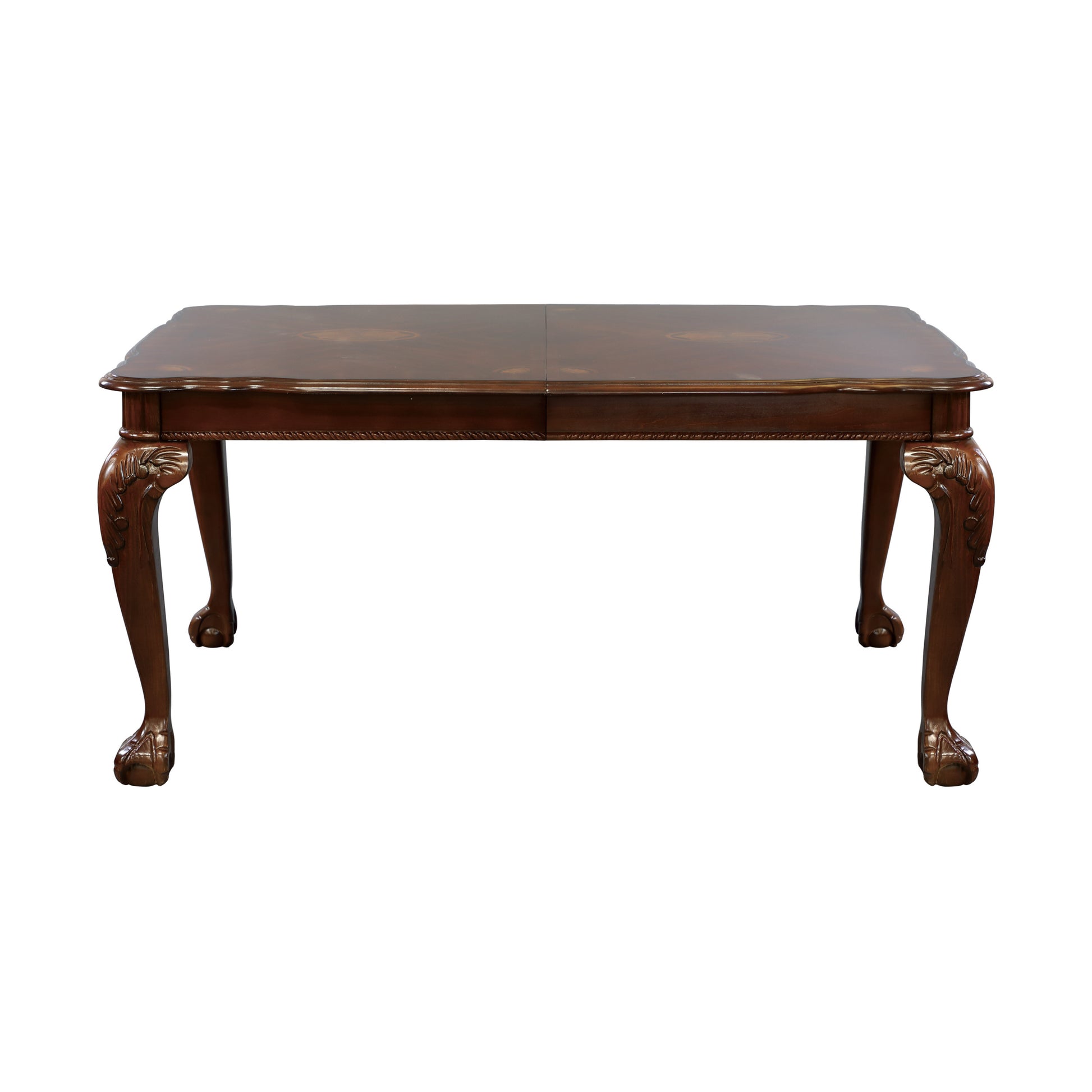 Elegant Design Dark Cherry Finish Dining Table With Removable Extension Leaf Cherry Veneer Wood Dining Furniture Brown Mix Dining Room Traditional Wood