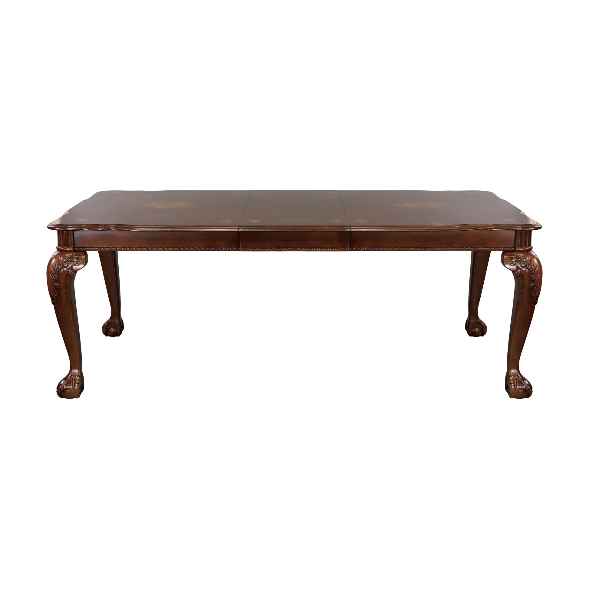 Elegant Design Dark Cherry Finish Dining Table With Removable Extension Leaf Cherry Veneer Wood Dining Furniture Brown Mix Dining Room Traditional Wood