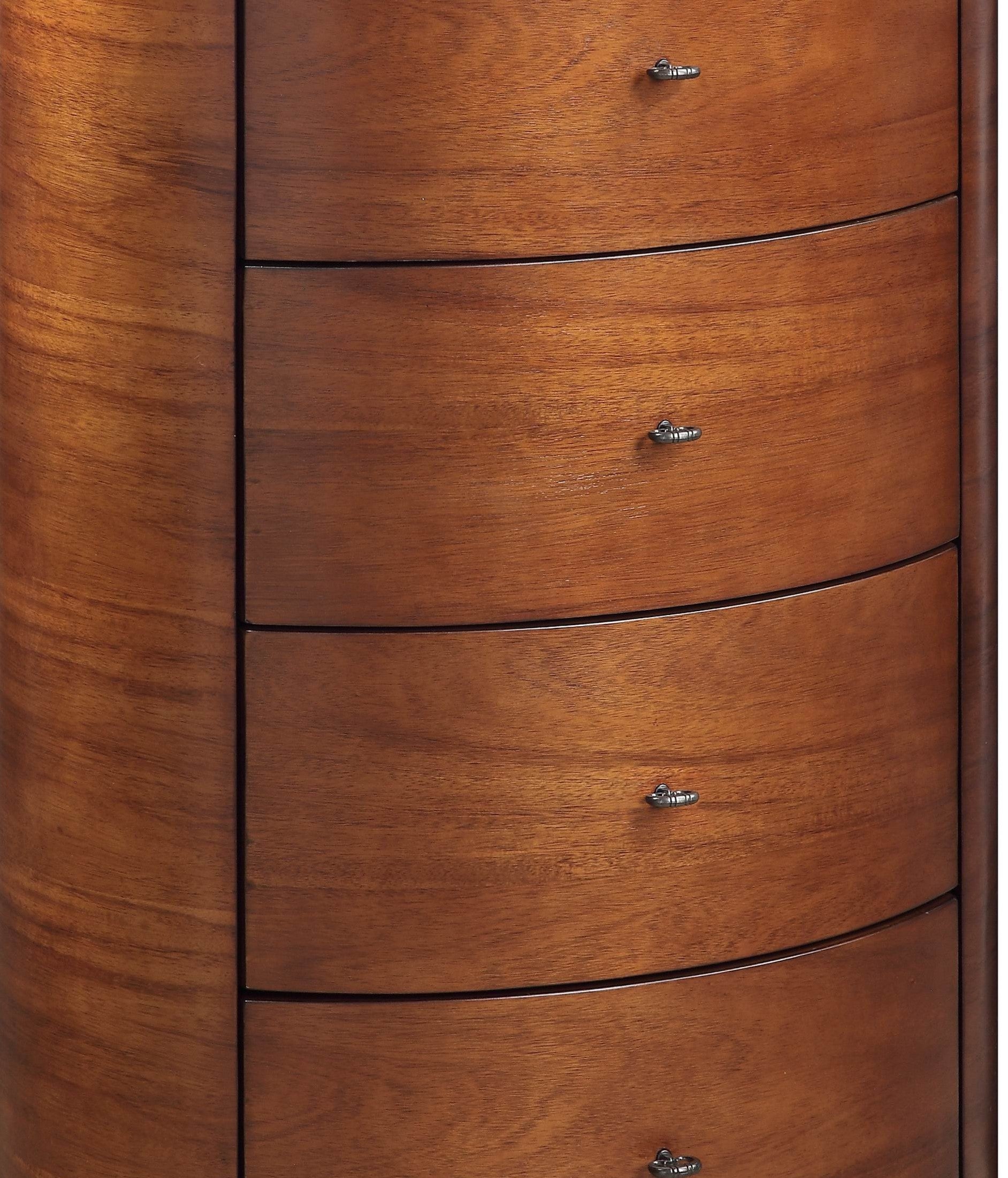 Walnut Finish 1Pc Chest Of Five Drawers Marble Top Ball Bearing Glides Bedroom Furniture Walnut Bedroom Wood