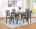 Grey Finish Dinette 5Pc Set Kitchen Breakfast Dining Table W Wooden Top Upholstered Cushion Chairs Dining Room Furniture Gray Wood Dining Room Solid Wood Rubberwood Rectangular Dining Table With Chair Wood Wood Grey Mix Seats 4 48 Inches Modern 4 Leg