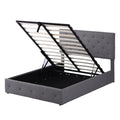 Full Size Upholstered Platform Bed With A Hydraulic Storage System Gray Gray Upholstered