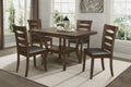 Transitional Dining Room Furniture 5Pc Dining Set Table W Self Storing Leaf And 4X Side Chairs Brown Finish Wooden Furniture Wood Wood Brown Seats 4 Wood Dining Room Self Storing Leaf Extendable Transitional Dining Table With Chair Wood