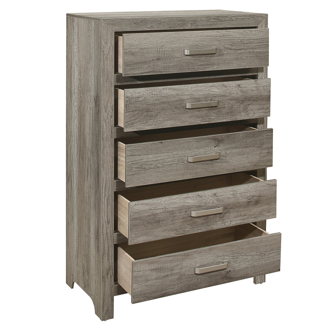 Transitional Aesthetic Weathered Gray Finish Chest With Drawers Storage Wood Veneer Rusticated Style Bedroom Furniture Gray Bedroom Wood