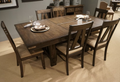 Brown Finish Rustic Look 1Pc Dining Table With Butterfly Extension Leaf Solid Rubberwood Dining Furniture Brown Dining Room Industrial,Rustic Wood