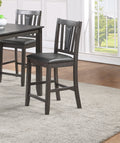 Grey Finish Dinette 5Pc Set Kitchen Breakfast Counter Height Dining Table W Wooden Top Upholstered Cushion 4X High Chairs Dining Room Furniture Gray Wood Dining Room Solid Wood Rubberwood Square Dining Table With Chair Wood Wood Grey Mix Seats 4 42