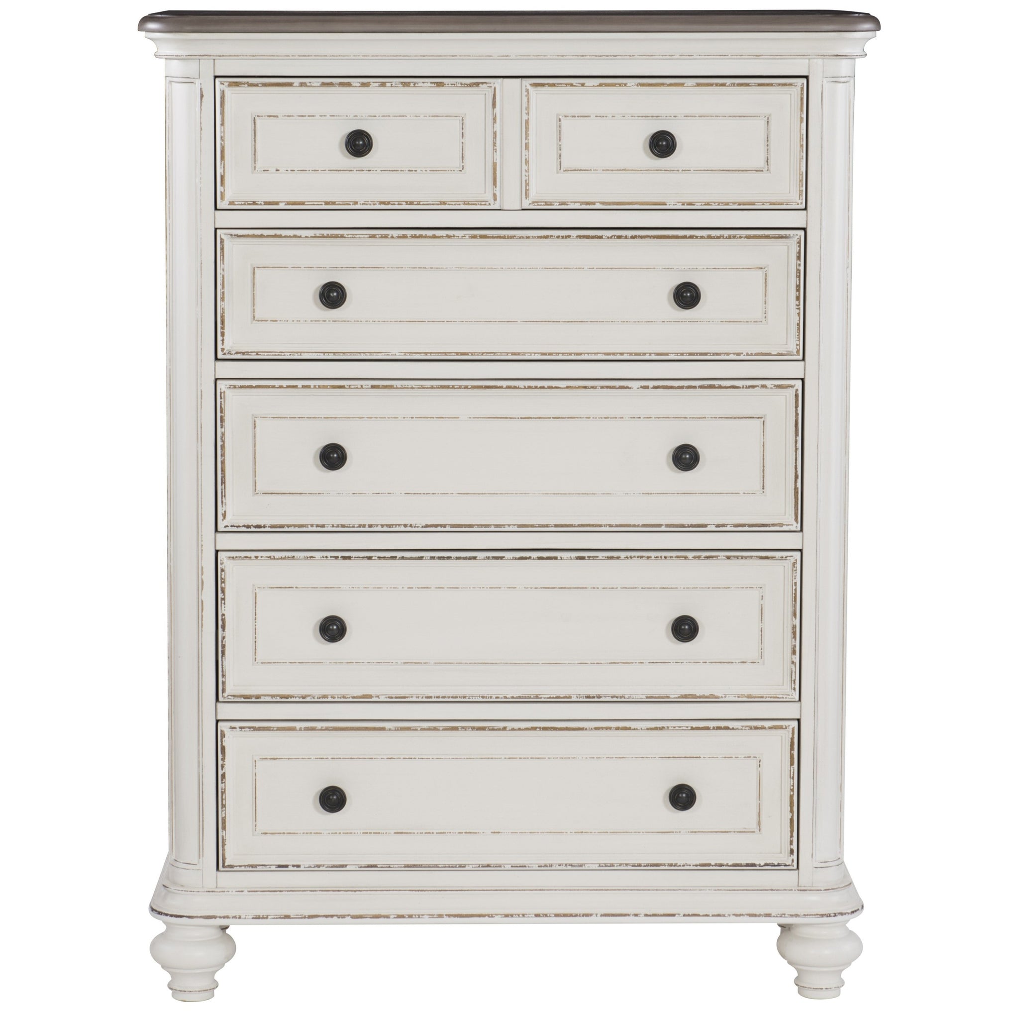 Traditional Design 1Pc Chest Of Drawers Storage Dark Finished Knobs Wooden Bedroom Furniture Antique White Bedroom Wood