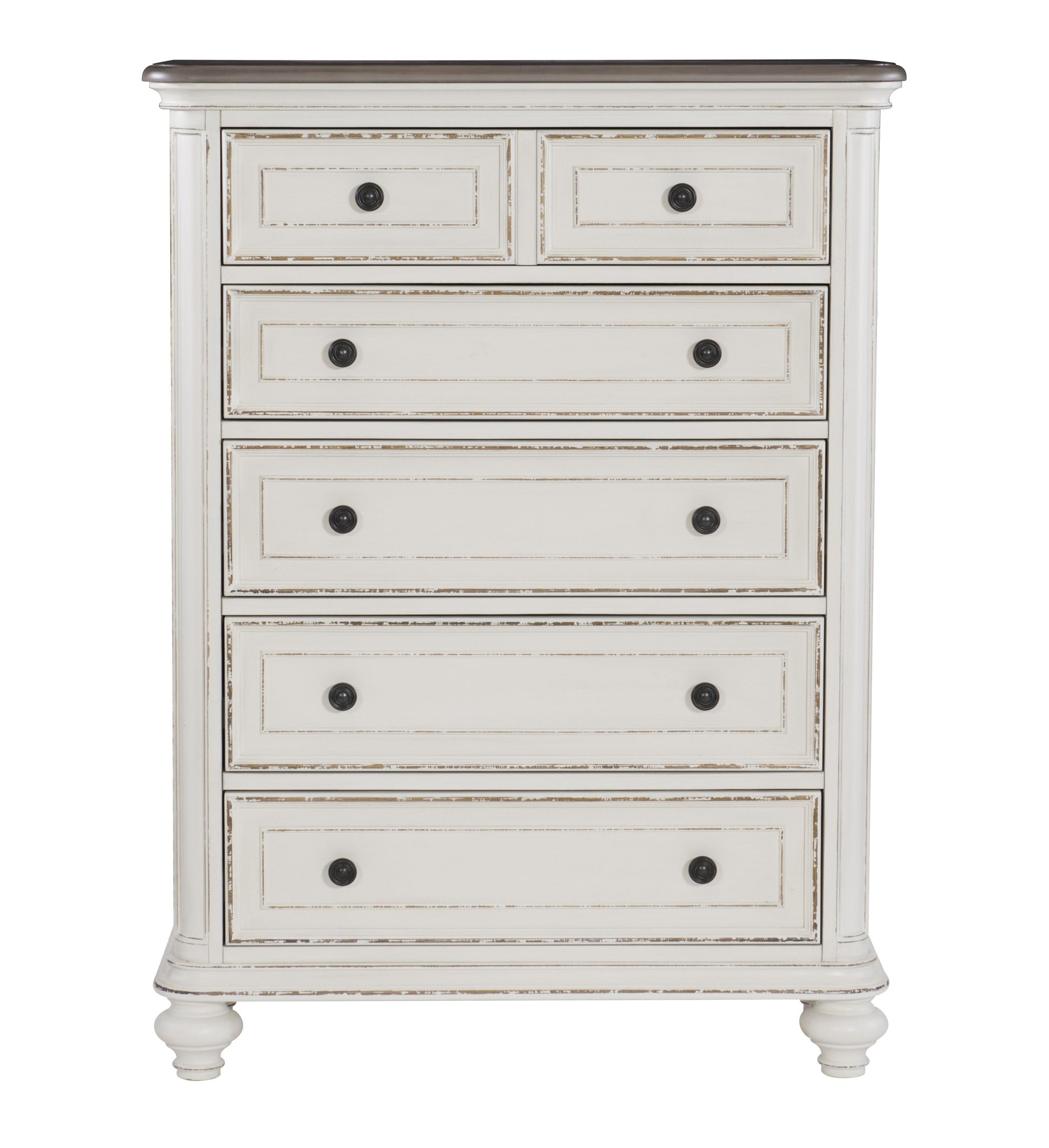 Traditional Design 1Pc Chest Of Drawers Storage Dark Finished Knobs Wooden Bedroom Furniture Antique White Bedroom Wood