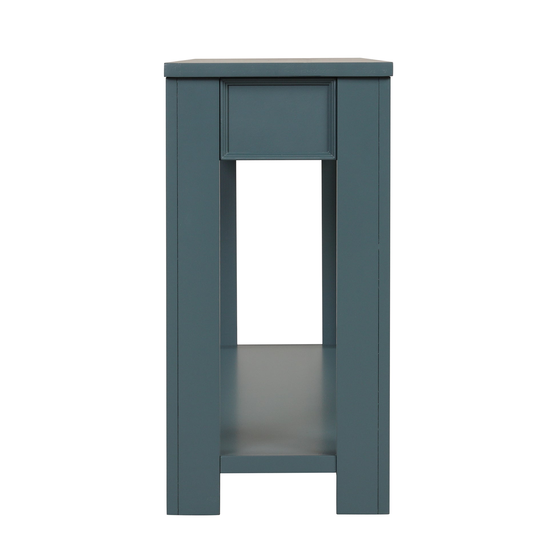 63" Pine Wood Console Table With 4 Drawers And 1 Bottom Shelf For Entryway Hallway Easy Assembly 63 Inch Long Sofa Table Dark Blue Blue Pine