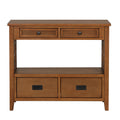 36'' Farmhouse Pine Wood Console Table Entry Sofa Table With 4 Drawers & 1 Storage Shelf For Entryway Living Room Bedroom Hallway Kitchen Brown Brown Pine