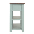 48'' Solid Pine Wood Top Console Table, Modern Entryway Sofa Side Table With 3 Storage Drawers And 2 Shelves. Easy To Assemble Green Brown Top Green Pine