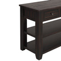 48'' Solid Pine Wood Top Console Table, Modern Entryway Sofa Side Table With 3 Storage Drawers And 2 Shelves. Easy To Assemble Black Black Pine
