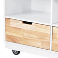 Rolling Kitchen Island With Storage, Two Sided Kitchen Island Cart On Wheels With Rubberwood Top,Wine And Spice Rack, Large Kitchen Cart With 2 Drawers, 3 Open Compartments, White White Kitchen European,Farmhouse,French,Mid Century Modern,Rustic