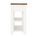 48'' Solid Pine Wood Top Console Table, Modern Entryway Sofa Side Table With 3 Storage Drawers And 2 Shelves. Easy To Assemble Antique White Brown Top Antique White Pine