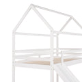 Twin Loft Bed With Slide, House Bed With Slide,White Old Sku :Wf286245Aak Twin White Solid Wood