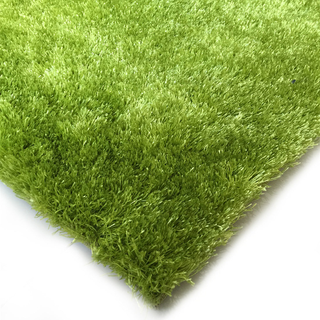 "Fuzzy Shaggy" Hand Tufted Area Rug Lime Green Polyester