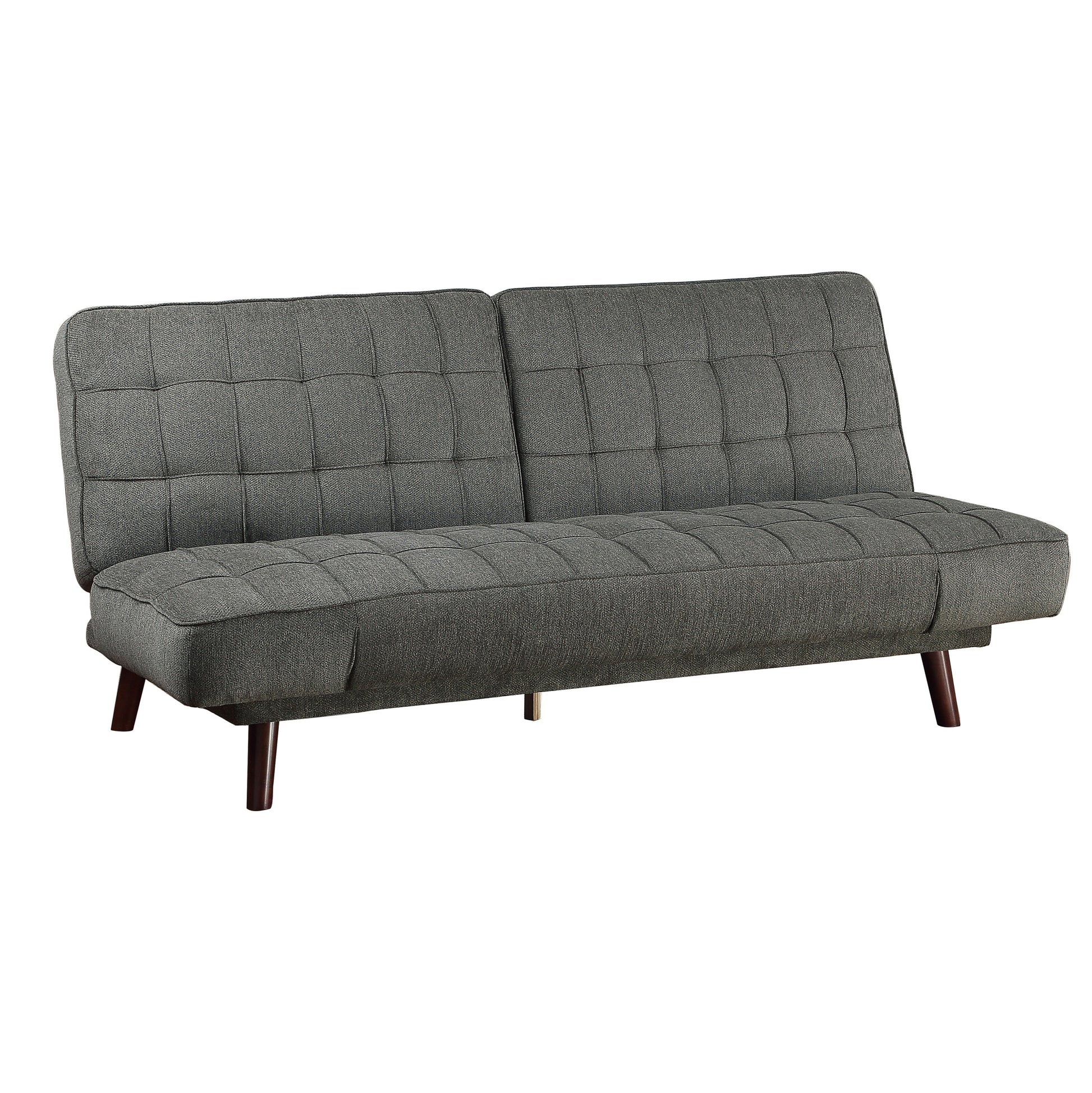 Elegant Three In One Lounger Sofa Sleeper Dark Gray Chenille Fabric Upholstered Attached Cushions Adjustable Arms Casual Living Room Furniture Dark Gray Primary Living Space Chenille