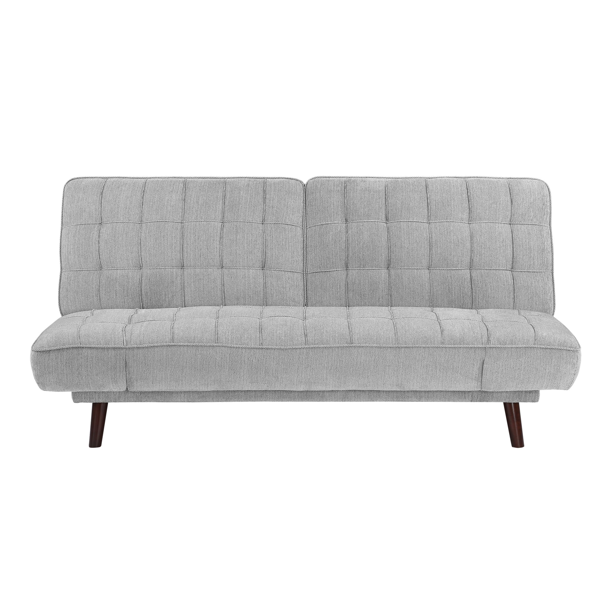 Elegant Three In One Lounger Sofa Sleeper Silver Gray Chenille Fabric Upholstered Attached Cushions Adjustable Arms Casual Living Room Furniture Gray Primary Living Space Solid Wood