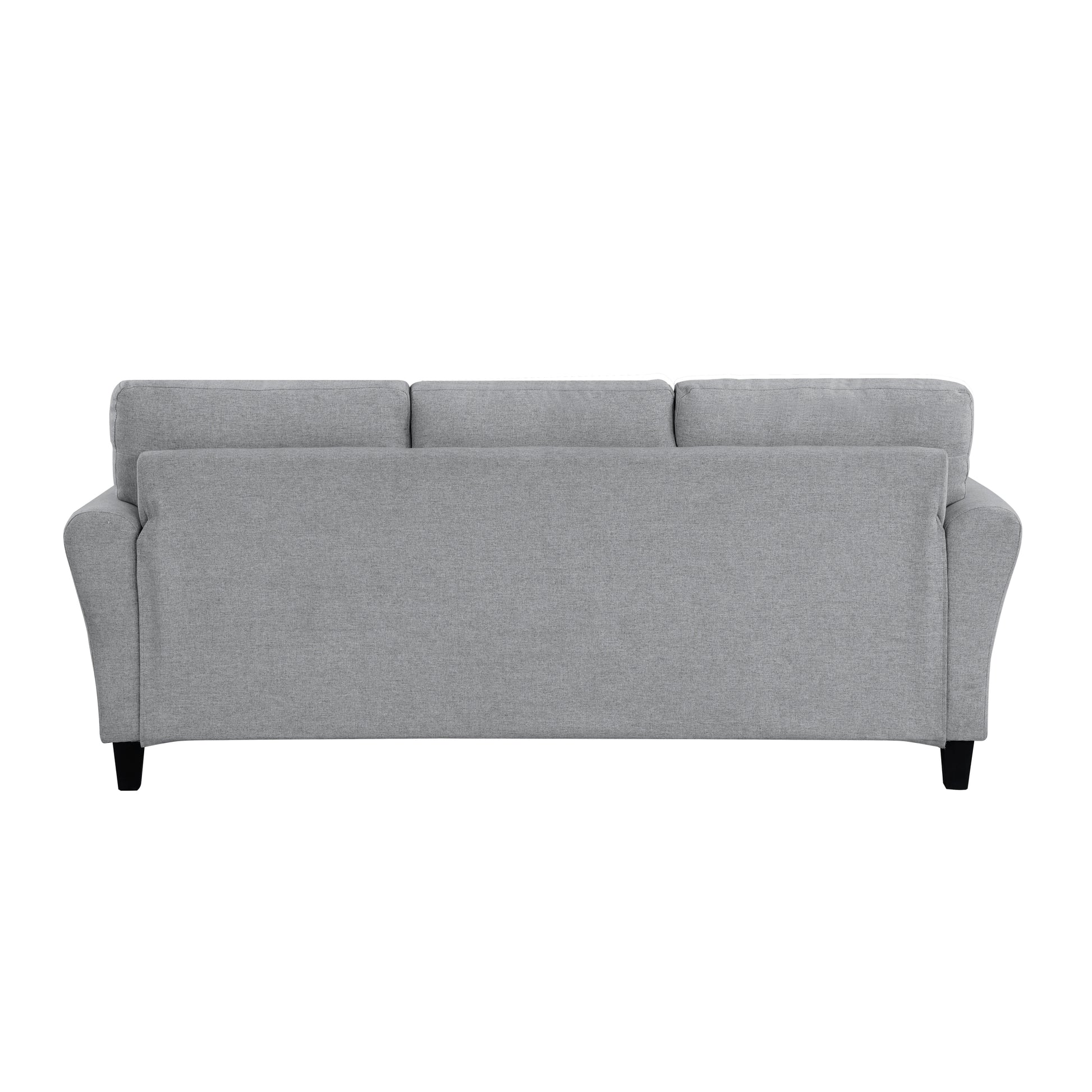 Modern 1Pc Sofa Dark Gray Textured Fabric Upholstered Rounded Arms Attached Cushions Transitional Living Room Furniture Dark Gray Primary Living Space Classic,Farmhouse,Modern,Traditional,Transitional Fabric