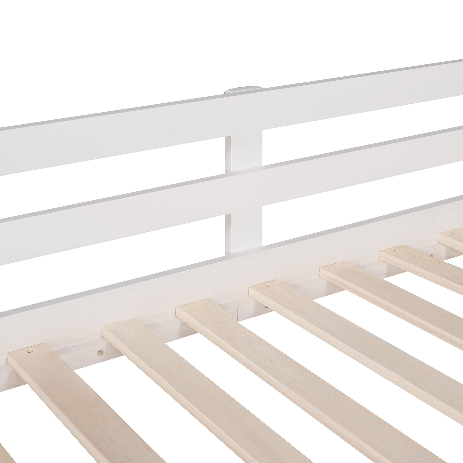 Twin Loft Bed With Slide, House Bed With Slide,White Old Sku :Wf286245Aak Twin White Solid Wood