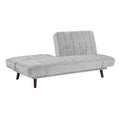 Elegant Three In One Lounger Sofa Sleeper Silver Gray Chenille Fabric Upholstered Attached Cushions Adjustable Arms Casual Living Room Furniture Gray Primary Living Space Solid Wood