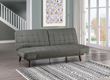 Elegant Three In One Lounger Sofa Sleeper Dark Gray Chenille Fabric Upholstered Attached Cushions Adjustable Arms Casual Living Room Furniture Dark Gray Primary Living Space Chenille