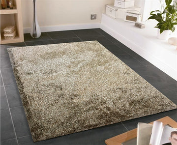 "Fuzzy Shaggy" Hand Tufted Area Rug Brown Polyester