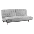 Elegant Three In One Lounger Sofa Sleeper Silver Gray Chenille Fabric Upholstered Attached Cushions Adjustable Arms Casual Living Room Furniture Gray Primary Living Space Solid Wood