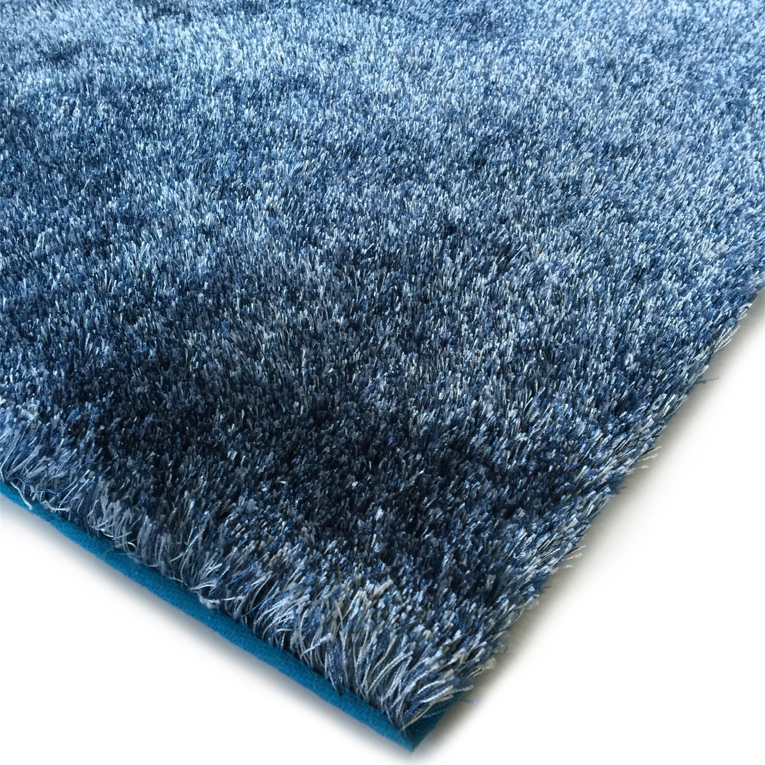 "Fuzzy Shaggy" Hand Tufted Area Rug Blue Polyester