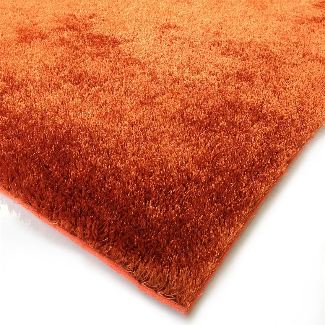 "Fuzzy Shaggy" Hand Tufted Area Rug Orange Polyester