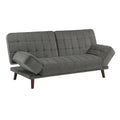 Elegant Three In One Lounger Sofa Sleeper Dark Gray Chenille Fabric Upholstered Attached Cushions Adjustable Arms Casual Living Room Furniture Dark Gray Primary Living Space Chenille