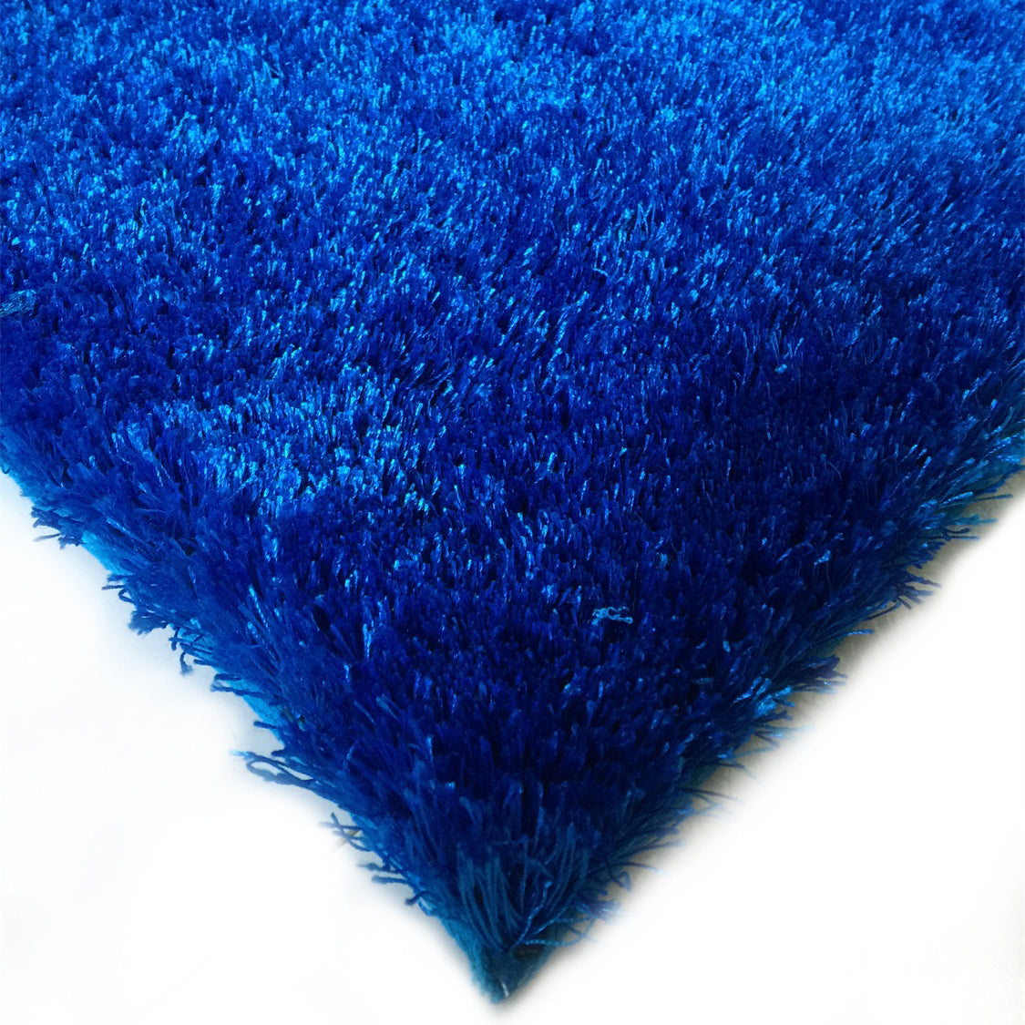 "Fuzzy Shaggy" Hand Tufted Area Rug Blue Polyester