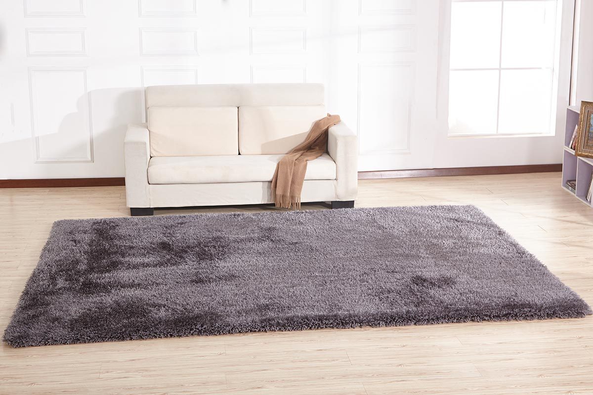 "Chubby Shaggy" Hand Tufted Area Rug Grey Polyester