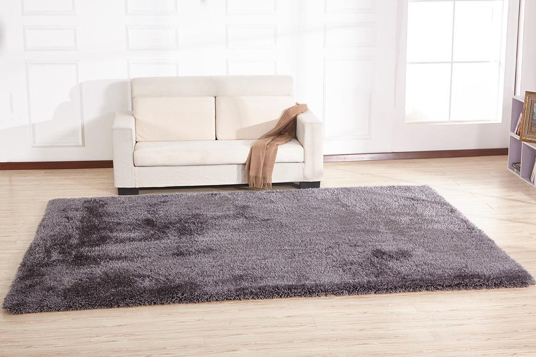 "Chubby Shaggy" Hand Tufted Area Rug Grey Polyester