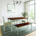 Lafayette Medium Brown And White Wood Dining Table Navy Blue Solid Wood