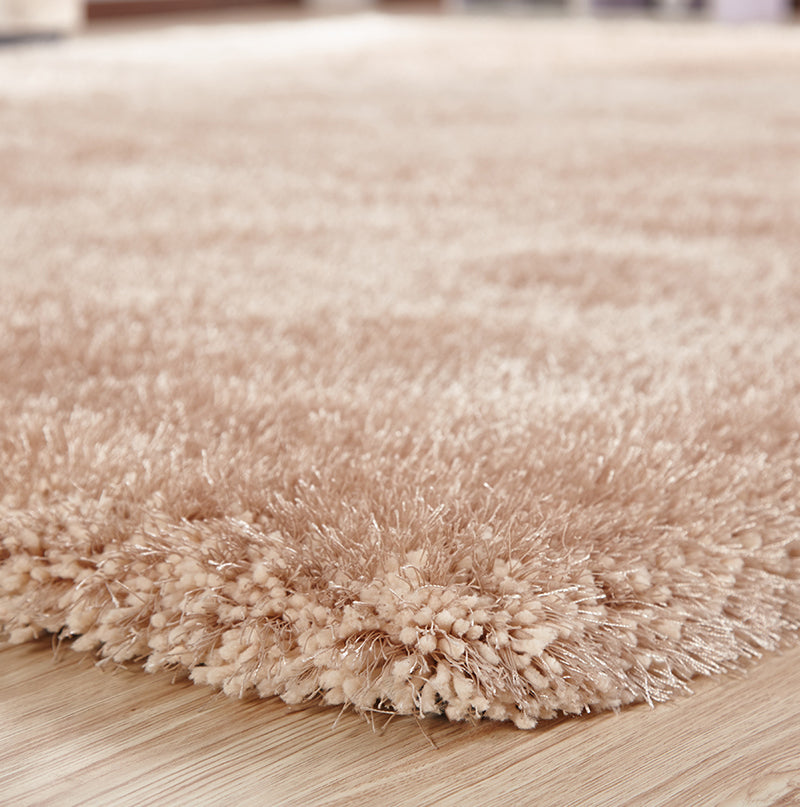 "Chubby Shaggy" Hand Tufted Area Rug Beige Polyester