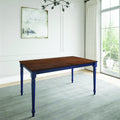 Lafayette Medium Brown And Navy Blue Wood Dining Table Navy Blue Solid Wood
