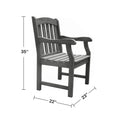 Malibu Outdoor Garden Armchair Gray Solid Wood