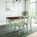 Lafayette Medium Brown And White Wood Dining Table Navy Blue Solid Wood