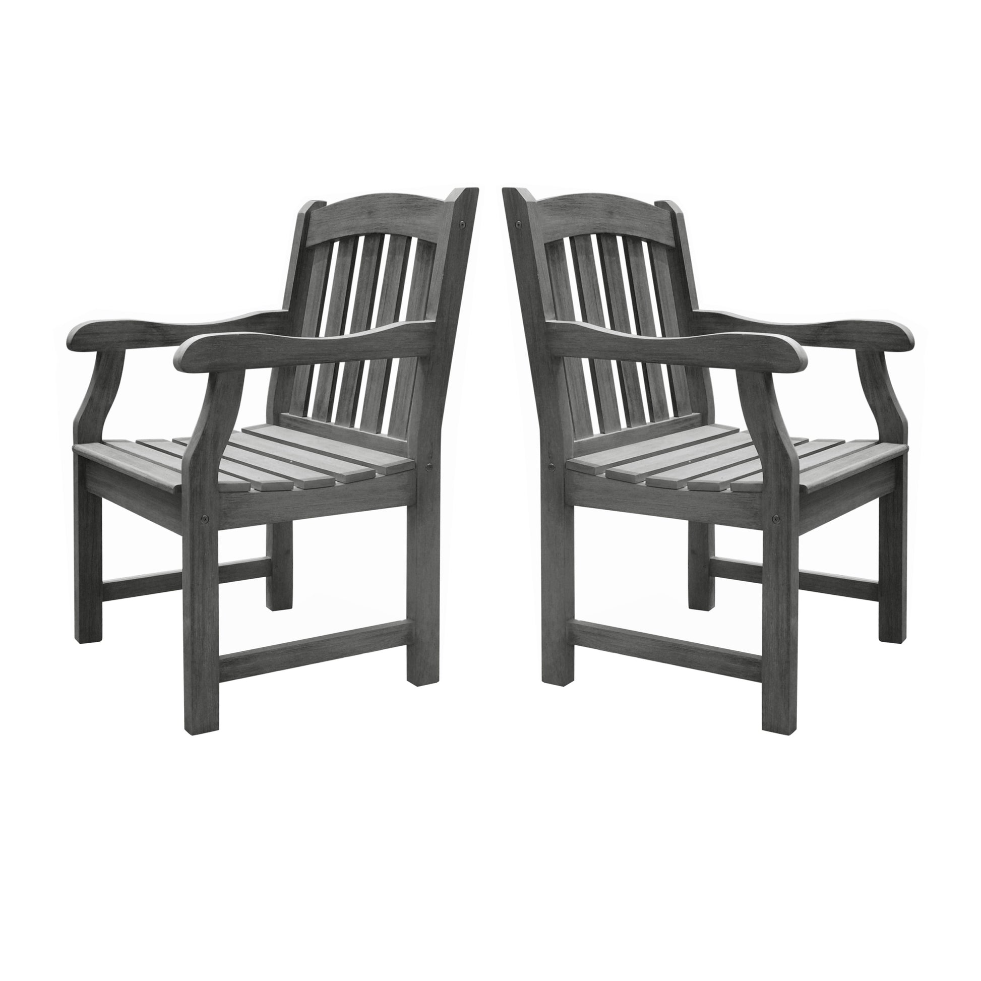 Malibu Outdoor Garden Armchair Gray Solid Wood