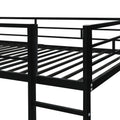 Twin Metal Loft Bed With 2 Shelves And One Desk ,Black Old Sku: Mf281206Aab Black Metal