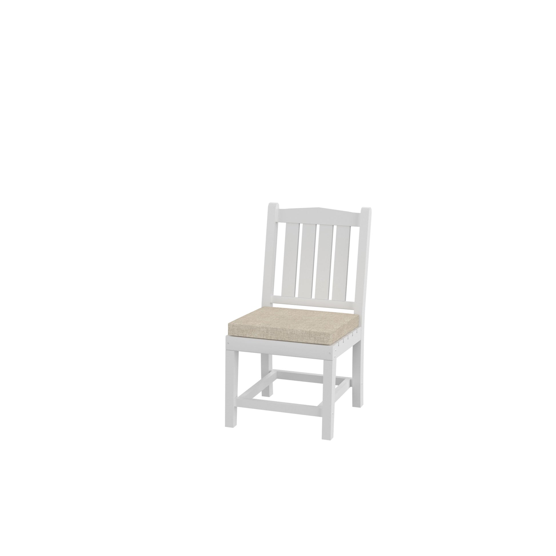 Hdpe Dining Chair, White, With Cushion, No Armrest, Set For Playroom, Nursery, Backyard,Chair Set Of 2 White Hdpe