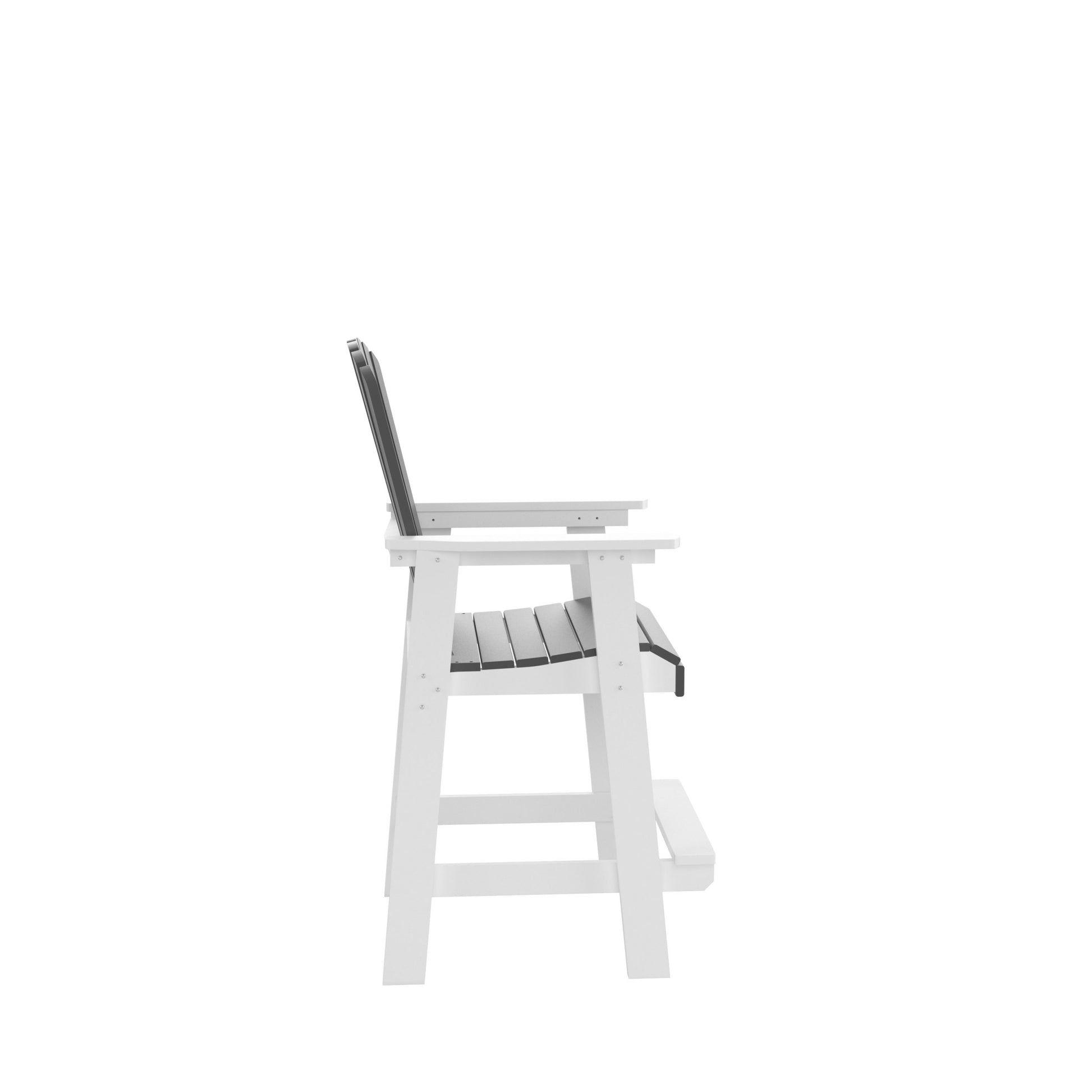 Hdpe Bar Chair, Outdoor Tall Adirondack Chairs Set Of 2, Patio Bar Stool Chair With High Back White Gray, Set Of 2 White Gray Hdpe